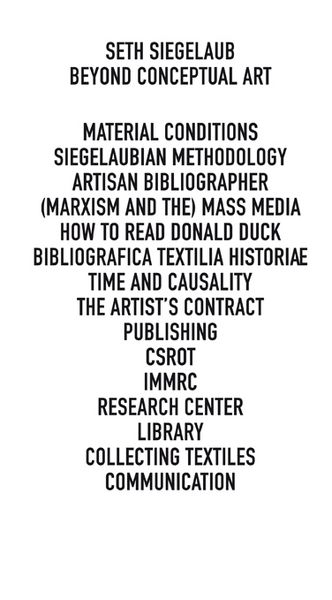 Produktbild: Seth Siegelaub. Beyond Conceptual Art