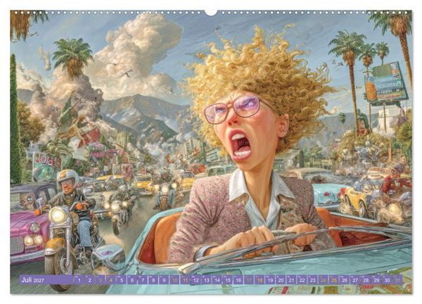 Produktbild: Verkehrschaos - Wahnsinn trifft Humor (hochwertiger Premium Wandkalender 2027 DIN A2 quer), Kunstdruck in Hochglanz