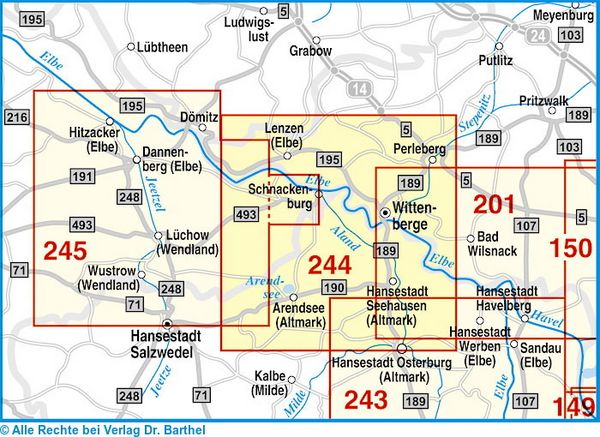 Produktbild: Radwander- und Wanderkarte Flusslandschaft Elbe, Wittenberge, Arendsee, Lenzen und Umgebung