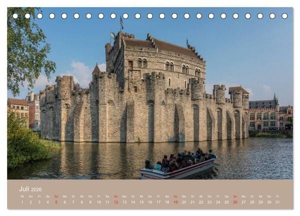 Produktbild: Br&uuml;gge und Gent, eine Fotoreise durch die zwei Perlen Flanderns. (Tischkalender 2026 DIN A5 quer), CALVENDO Monatskalender