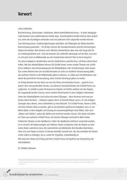 Produktbild: Grundrechenarten wiederholen in der Sekundarstufe I