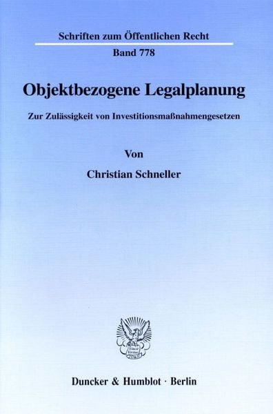 Produktbild: Objektbezogene Legalplanung.