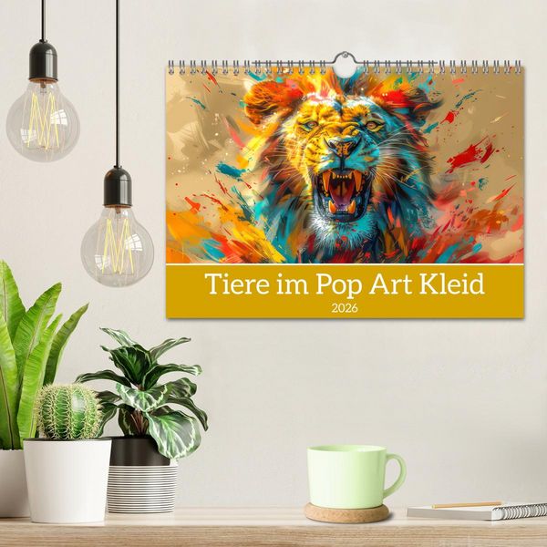 Produktbild: Tiere im Pop Art Kleid (Wandkalender 2026 DIN A4 quer), CALVENDO Monatskalender