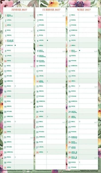 Produktbild: Familienplaner Aquarell 2026
