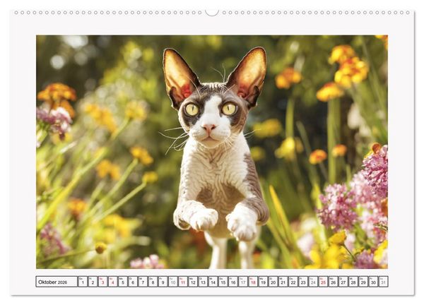 Produktbild: Cornish Rex Katzen. Ein Hauch von Extravaganz mit Locken und Charakter (Wandkalender 2026 DIN A2 quer), CALVENDO Monatskalender