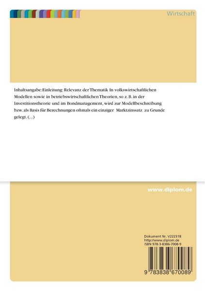 Produktbild: Verfahren zur Erkl&auml;rung und Sch&auml;tzung von Zinsstrukturen