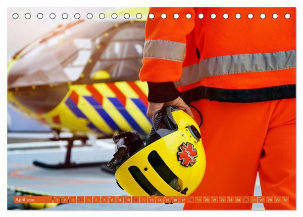 Produktbild: Im Bann der Rettung - Rettungshubschrauber (Tischkalender 2026 DIN A5 quer), CALVENDO Monatskalender