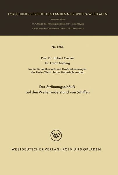 Produktbild: Der Str&ouml;mungseinflu&szlig; auf den Wellenwiderstand von Schiffen
