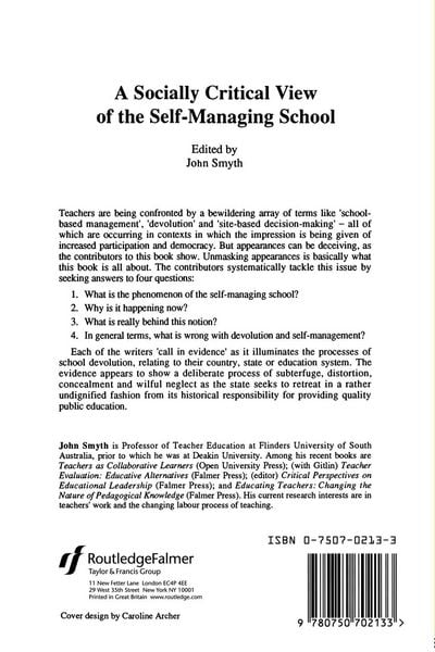 Produktbild: A Socially Critical View Of The Self-Managing School