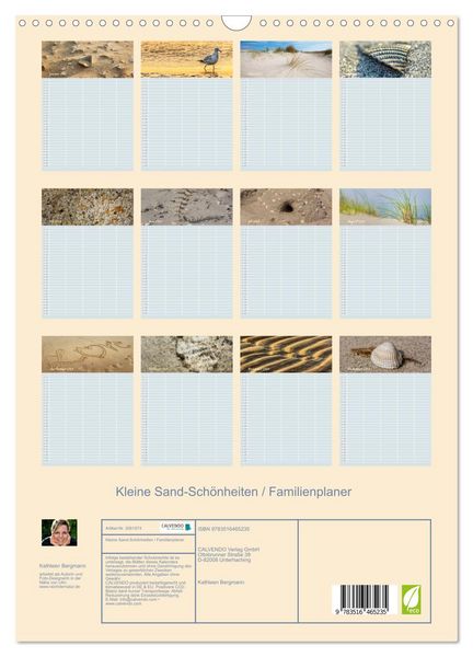 Produktbild: Kleine Sand-Sch&ouml;nheiten / Familienplaner (Wandkalender 2026 DIN A3 hoch), CALVENDO Monatskalender