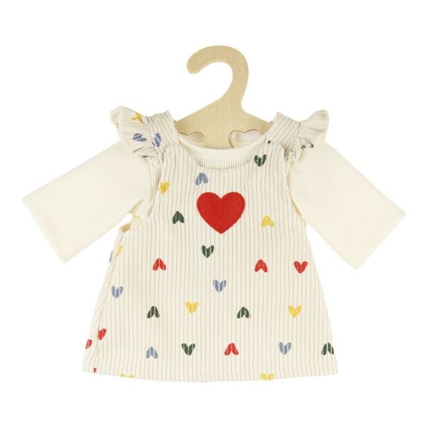 Puppen-Kordkleid ''Herz-Konfetti'' mit T-Shirt, Gr. 35-45 cm