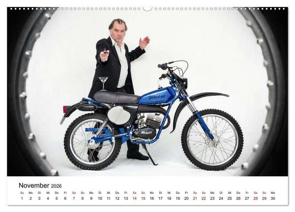Produktbild: Echte M&auml;nner, coole Mopeds (hochwertiger Premium Wandkalender 2026 DIN A2 quer), Kunstdruck in Hochglanz