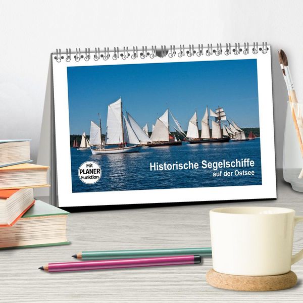 Produktbild: Historische Segelschiffe auf der Ostsee (Tischkalender 2026 DIN A5 quer), CALVENDO Monatskalender