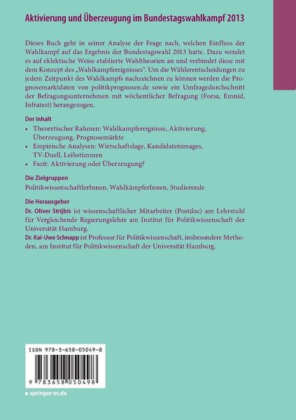 Produktbild: Aktivierung und &Uuml;berzeugung im Bundestagswahlkampf 2013