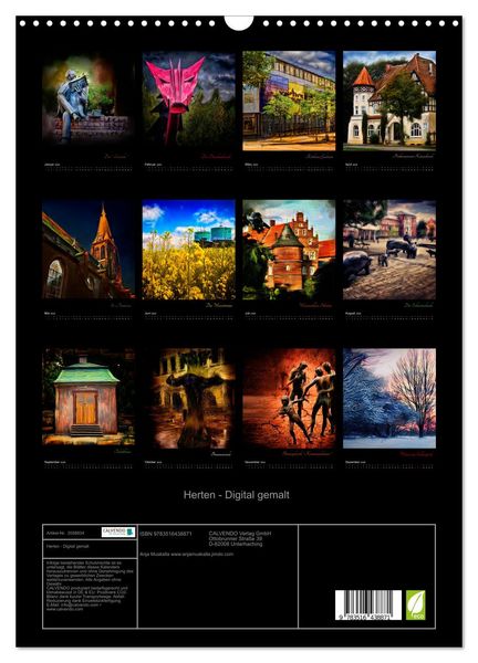 Produktbild: Herten - Digital gemalt (Wandkalender 2026 DIN A3 hoch), CALVENDO Monatskalender