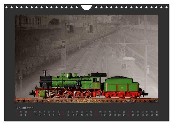 Produktbild: Dampflokomotiven in Spur N (Wandkalender 2026 DIN A4 quer), CALVENDO Monatskalender
