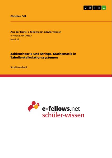Produktbild: Zahlentheorie und Strings. Mathematik in Tabellenkalkulationssystemen