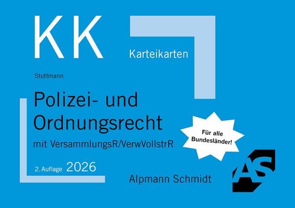 Karteikarten Polizei- und Ordnungsrecht, Sonstige von Martin Stuttmann, Alpmann und Schmidt, 978-3-86752-979-2