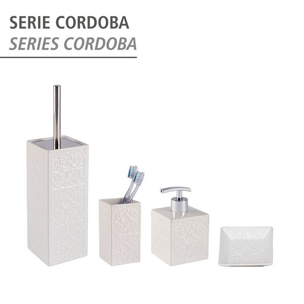 Produktbild: WC-Garnitur Mod. Cordoba Wei&szlig; Keramik, mit spanischen Ornamenten