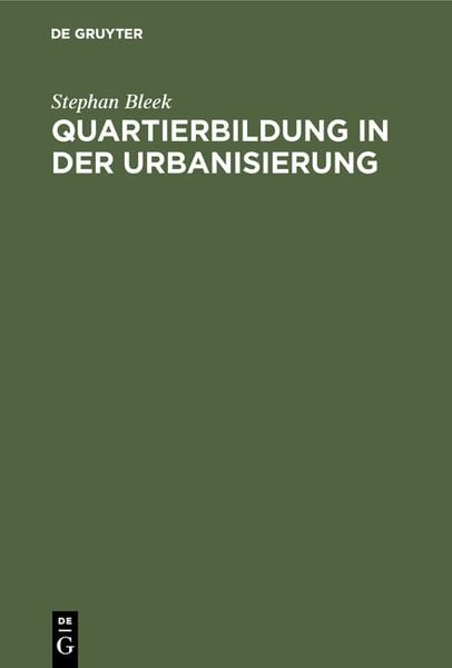 Produktbild: Quartierbildung in der Urbanisierung