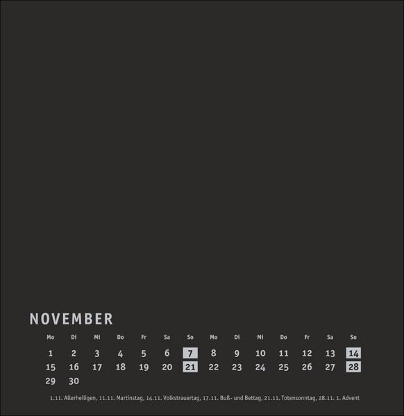 Produktbild: Premium-Bastelkalender schwarz gro&szlig; 2027