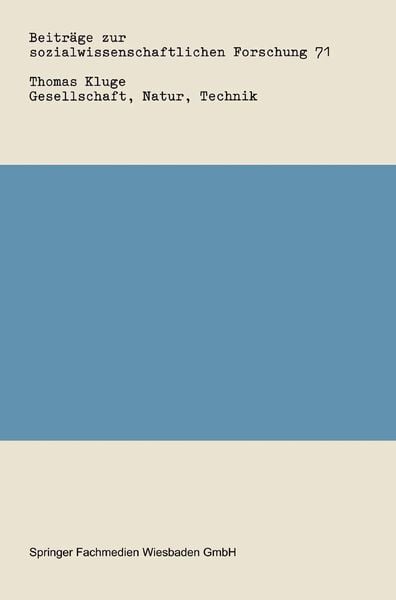 Gesellschaft, Natur, Technik, Taschenbuch von Thomas Kluge, VS Verlag für Sozialwissenschaften, 9783531117362