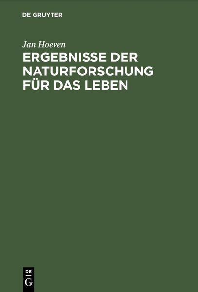 Produktbild: Ergebnisse der Naturforschung f&uuml;r das Leben