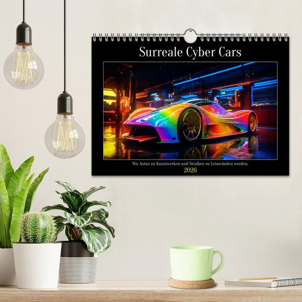 Produktbild: Surreale Cyber Cars (Wandkalender 2026 DIN A4 quer), CALVENDO Monatskalender