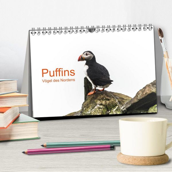 Produktbild: Puffins - V&ouml;gel des Nordens (Tischkalender 2026 DIN A5 quer), CALVENDO Monatskalender