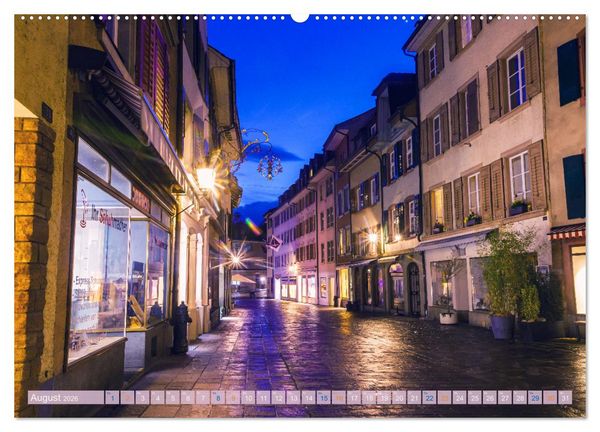 Produktbild: Rheinfelden bei Nacht (Wandkalender 2026 DIN A2 quer), CALVENDO Monatskalender