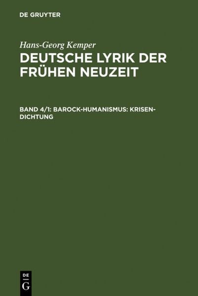 Produktbild: Barock-Humanismus: Krisen-Dichtung