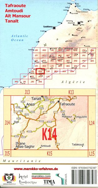 Produktbild: K14: Tafraoute - Amtoudi - A&iuml;t Mansour - Tanalt 1:120.000 + GPS-Waypoints