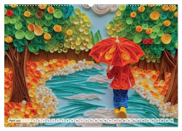 Produktbild: Zauberhafte Papierwelten - Meditation & Inspiration (Wandkalender 2026 DIN A2 quer), CALVENDO Monatskalender