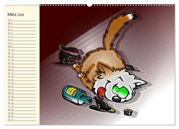Produktbild: Alles f&uuml;r die Katz! Lustiger Katzen-Planer (hochwertiger Premium Wandkalender 2026 DIN A2 quer), Kunstdruck in Hochglanz