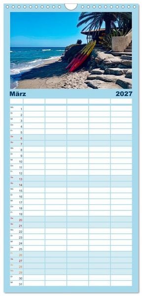 Produktbild: Familienplaner 2027 - Korsika - Farben einer wilden Sch&ouml;nheit mit 5 Spalten (Wandkalender, 21 x 45 cm) CALVENDO