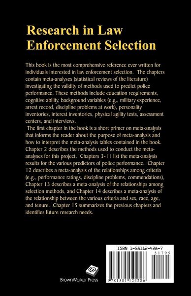 Produktbild: Research in Law Enforcement Selection