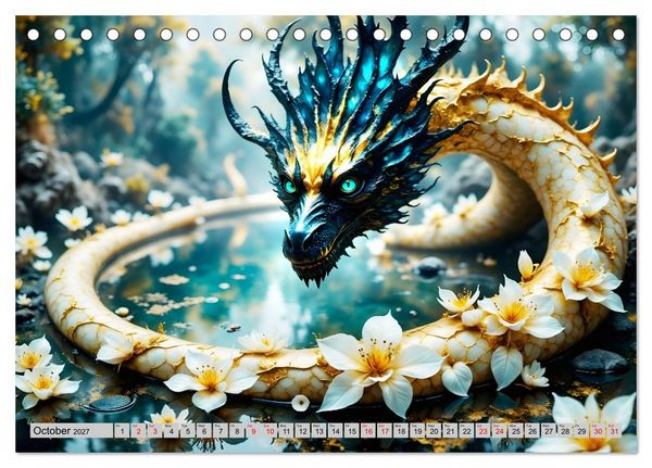 Produktbild: Lotus blossom dragons (Desk Calendar 2027 DIN A5 landscape), CALVENDO 12 Month DeskCalendar