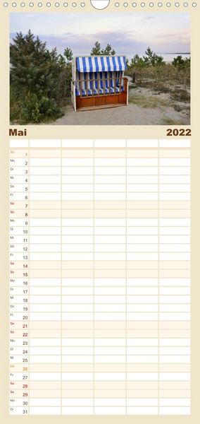 Produktbild: Familienplaner Strandkorb-Impressionen (Wandkalender 2022 , 21 cm x 45 cm, hoch)
