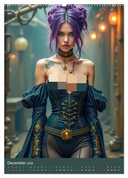 Produktbild: Steampunk Noir (Wandkalender 2026 DIN A2 hoch), CALVENDO Monatskalender