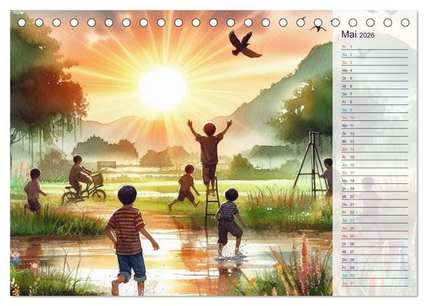 Produktbild: KINDERLAND (Tischkalender 2026 DIN A5 quer), CALVENDO Monatskalender
