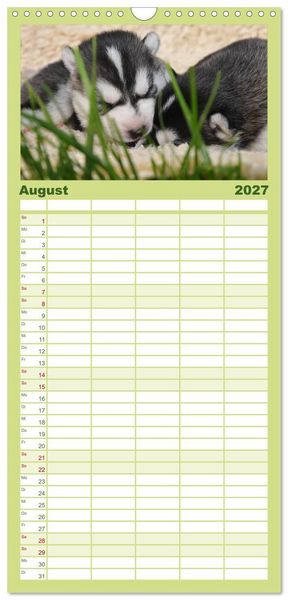 Produktbild: Familienplaner 2027 - Huskys - Traumhunde mit 5 Spalten (Wandkalender, 21 x 45 cm) CALVENDO