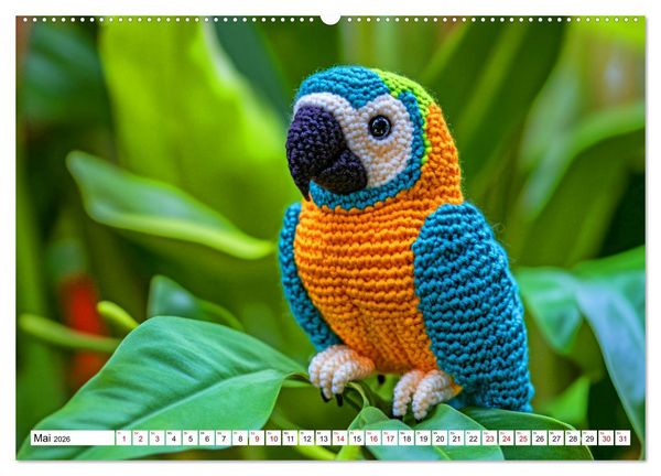 Produktbild: Strick-Safari - Gestrickte Tiere zum Verlieben (Wandkalender 2026 DIN A2 quer), CALVENDO Monatskalender