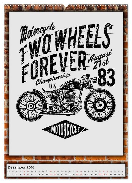 Produktbild: Motorrad - nostalgische Momente (Wandkalender 2026 DIN A2 hoch), CALVENDO Monatskalender