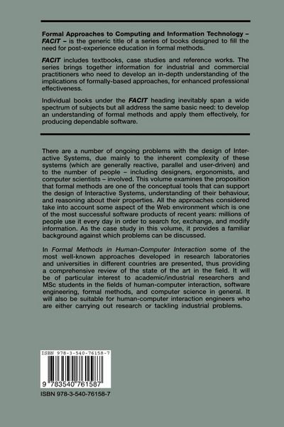 Produktbild: Formal Methods in Human-Computer Interaction
