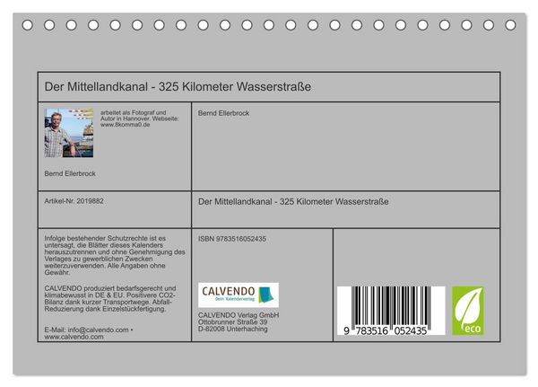 Produktbild: Der Mittellandkanal - 325 Kilometer Wasserstra&szlig;e (Tischkalender 2026 DIN A5 quer), CALVENDO Monatskalender
