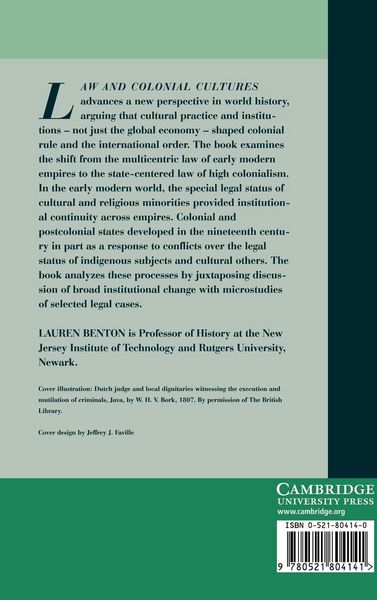 Produktbild: Law and Colonial Cultures