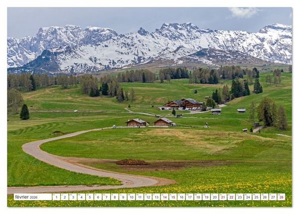 Produktbild: Sites incontournables au Tyrol du Sud (Calendrier de bureau 2026 DIN A5 vertical), CALVENDO calendrier mensuel