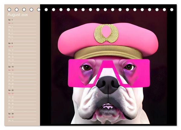 Produktbild: Graphic PoP Art Bulldogge (Tischkalender 2026 DIN A5 quer), CALVENDO Monatskalender