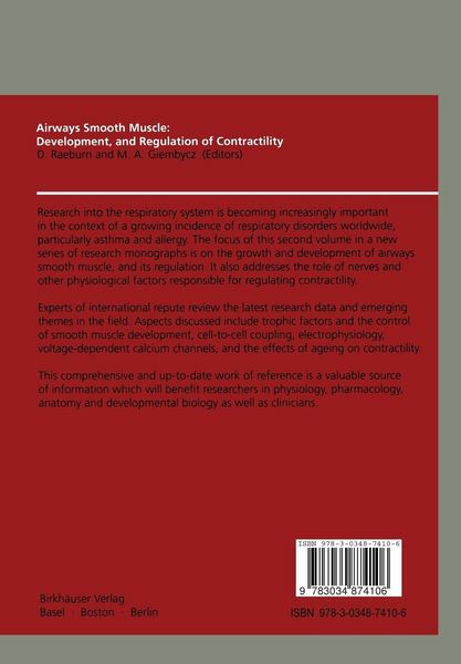 Produktbild: Airways Smooth Muscle: Development, and Regulation of Contractility