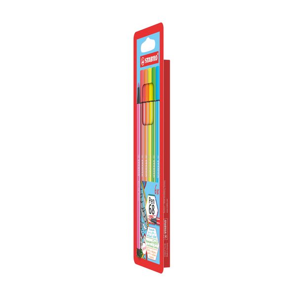 Produktbild: STABILO Premium-Filzstift -   Pen 68 - 6er Pack - 6 Neonfarben